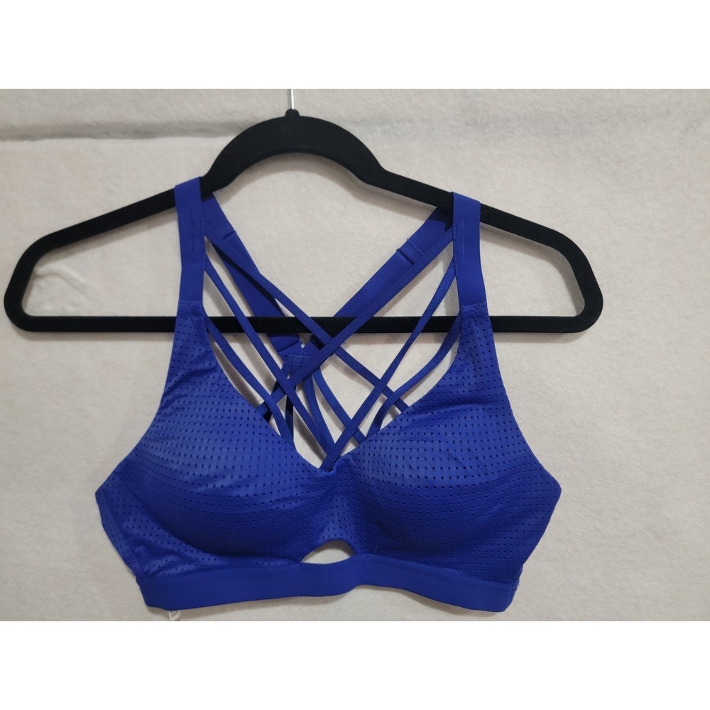 VSX Sport Blue Mesh Strappy Front & Back Sports Bra Women's Size 34 B